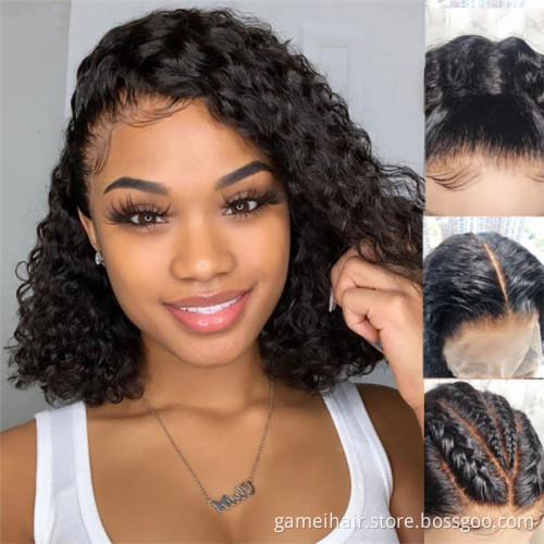 water wave transparent 360 full lace Ombre 100 with hd 250 density human hair wig chocolate brown